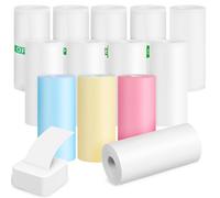 Healeved 13 Rolls Thermal Printer Paper Adhesive Sticky Label Paper 57x25mm Mini Instant Image Printing Supply with Colorful, White, and Plain Self-Adhesive Sheets for Portable Printer Use