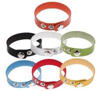 Healeved 14Pcs Adjustable Leather Blank Bracelets Set for Engraving, Colorful Leather Wrist Bands in Red, Yellow, Green, Black, Orange, and Grey for Custom Jewelry Making