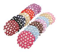 Healeved 14pcs Flight Attendant Hairnet Mesh Crochet Bun Cover Snood for Dancer Nurse Hotel Staff Invisible Hair Nets Mixed Colors Random Color Assorted style