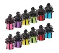 Healeved 14pcs Luminous Mini Lanterns Dollhouse Accessories Micro Landscape Lights with 7 Colors Glow in The Dark Tiny Lanterns for Garden Fairy Decor and Halloween Miniatures