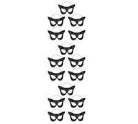 Healeved 15 Pcs Black Cat Costume Mask for Halloween Party and Carnival, Lightweight Plastic Half Face Mask with Sl at Shape Design, for Group Cosplay and Formal Events