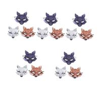 Healeved 15 pcs Halloween Fox Half Masks EVA Lightweight Costume Mask with Elastic Band for Men Women Party Festival Cosplay White Yellow Black