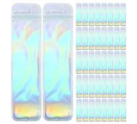 Healeved 150pcs Holographic Resealable Bags Hang Cute Packaging for Small Business for Earrings Jewelry and Party Favors