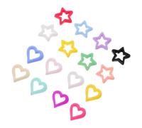 Healeved 150pcs Resin Heart and Star Nail Charms Colorful Hollow Five-Pointed Stars and Hearts Nail Rhinestones DIY Manicure Decorations for Women and