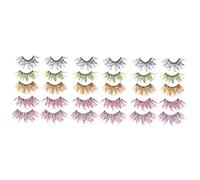 Healeved 15pairs Costume Dramatic Eyelashes Glitter Lash Extensions for Halloween Thanksgiving Christmas Role Playing Makeup