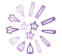 Healeved 15pcs Metal Snap Hair Clips for Small Hair Barrettes with Star Heart Teardrop Rectangle Shapes Stylish Hairpins for Birthday Wedding Daily Wear