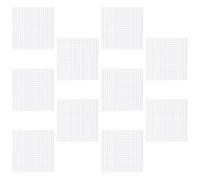 Healeved 15pcs Square Plastic Mesh Canvas Sheet for Cross Stitch and Crafting Projects, White Plastic Grid with Stable Structure Support and Smooth Surface, Prevents Bending or Warping,