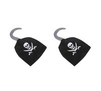 Healeved 16pcs Black Pirate Hook Costume Accessories for Halloween Cosplay Unisex Plastic Hand Props for Party Decoration and Pretend Play