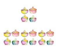 Healeved 16pcs Glass Nail Dish Lids Acrylic Nail Dappen Dishes for Manicure and Home Use Unique Shapes Including Heart Teapot and Designs