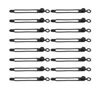 Healeved 16pcs Silicone Cable Ties Cord Organizer for Home and Trip Sturdy and Durable Cable Wraps Comfortable Feel Black Cord Management Accessories for Data and USB Organizer
