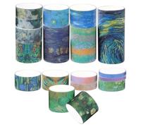 Healeved 18 Rolls Oil Painting Art Paper Tape Multi-Purpose Decorative Scrapbook Tape for DIY Journals Wrapping Crafts