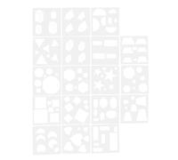 Healeved 18pcs DIY Geometric Hollow-Out Painting Stencils Set, Milky White Plastic Templates for Scrapbooking and Album Decor, Reusable Art Craft Graffiti Stencil for and Adults