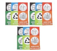 Healeved 18pcs Garbage Collection Reminder Signs Trash Sorting Signs 6.9x5.1 Inch Pvc Fade Resistant Long-term Visibility Assorted Color for Public Area and Office Use