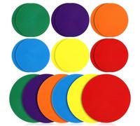 Healeved 18pcs Spot Discs Plastic Flat Markers with High Visibility Large Size Colouring Circles for Football Training and Classroom Activities Sports Field Markers