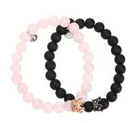 Healeved 1Pair Couple Beaded Zircon Crown Beads Relationship Jewelry for Matching Couples for Birthdays Anniversaries and Valentine Day