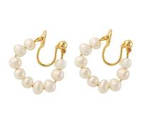 Healeved 1Pair Elegant Clip Pearl Earrings for Women and Lightweight Non Pierced Cuff Design for Brides Daughters and Friends Stylish Faux Pearl Ear Jewelry