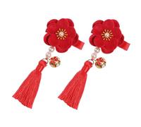 Healeved 1pair Flower Hairpins for Girls Floral Hair Clips Tassels for Daily Wear and Kindergarten Chinese Style Hair Accessories