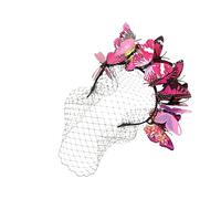 Healeved 1pc Beautiful Bride Mesh Headdress Three Butterfly Decor for Weddings and Parties to Carry Hair Band Accessory for Women