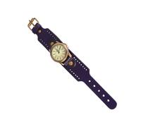 Healeved 1PC Genuine Cowhide Bracelet Watch for Women Vintage Roman Style Quartz Wristwatch Blue Elegant and Comfortable Design for Casual Wear and Special Occasions