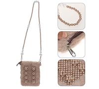 Healeved 1Pc Hand Woven Pearl Phone Bag Elegant Cross Body Bag for Women Plush Surface Design for School Work Outdoor Activities