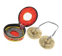 Healeved 1pc Handmade Pure Copper Cymbal Bell for Meditation Yoga with Storage Bag Golden Double Dragon Design Random Color
