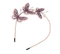 Healeved 1pc High-end Butterflies Hair Decoration Bridal Headdress for Women Elegant Embroidered Hair Accessory for Weddings and Special Occasions Sweet Fairy Look