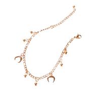 Healeved 1PC Rose Gold Titanium Steel Creative Ankle Chain for Women Elegant Moon Bead Foot Chain Jewelry for Beach Party Wedding and Daily Wear