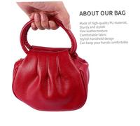 Healeved 1Pc Women Mini Coin Bag PU Solid Color Clutch Wallet Fashionable Rose Red Handbag for Shopping Durable and Elegant Design for Daily Use and Organizing Essentials