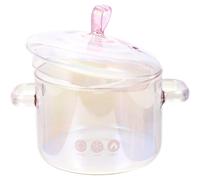 Healeved 1pcs Reusable Noodles Pot Glass 1400ml Rust Resistant Suitable for Electric Ceramic Furnace Portable Instant Noodles Pot for Backyard Parties