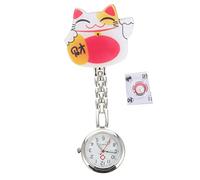 Healeved 1Set Cartoon Pocket Watch for Students Durable Timing Pocket Watch with Dial Cute Fortune Cat Design for Nurses and Medical Staff for