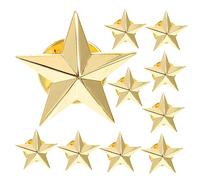 Healeved 1set Five Pointed Star Pins Classic Lapel Badges for Memorial Day Costume Decoration Easy to Attach Unisex Ages for Daily Wear and Special Events 10pcs