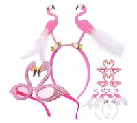 Healeved 1set Flamingo Headband and Glasses for Parties Fun Hawaiian Costume Accessories Creative Hair Band and Eyewear for Unique Celebrations for Luau Birthday and Themed Events