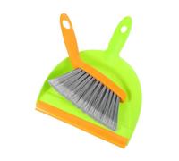 Healeved 1set Mini Broom and Dustpan Set for Detailed Cleaning Compact Natural Whisk Sweeping Brush for Desktop Keyboards and Small Areas Material Green and Orange Set
