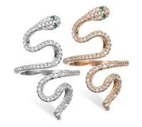 Healeved 1set Snake Ring Animal Band Rings for Women and Men Unique Snake Jewelry for Teen Comfortable Unisex Accessory for Any Occasion 2pcs