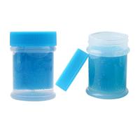 Healeved 2 Boxes Eyelash Tweezer Cleaner 40ml Blue Plastic Liquid for Removing Sticky Residue, Easy to Store, for Home Use and Beauty Salon Lash Extension Cleaning