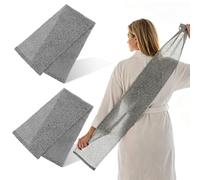 Healeved 2 Pack Japanese Exfoliating Shower Towel Exfoliating Body Scrubber Washcloth Long Strip Back Scrub Cloth Washable Bath Towel for Men and Women Travel Use 39.37 X 9.84 in