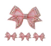 Healeved 2 Pair Detachable Rhinestone Bow Shoe Clips Sparkling Crystal Buckle Decorations for Women and Elegant Bowknot Accessories for Weddings Parties High Heels