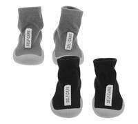Healeved 2 Pairs Breathable Sock Shoes Soft Sole Non-Slip Footwear for Boys and Crawling and Walking Newborn Floor Shoes Black Gray