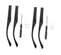 Healeved 2 Pairs Eyeglasses Temple Replacement Arms of Thin Black Eyeglass Parts for Secure Fit and Easy Repair Compatible with Various Styles