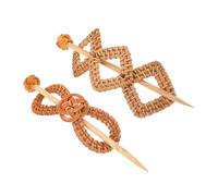 Healeved 2 Pcs Boho Hair Barrettes Hollow Rattan Hair Clips with Stick Handwoven Vietnamese Hairpins for Women and Teens Elegant Minimalist Style Easy Styling and Comfortable Fit