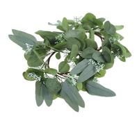 Healeved 2 Pcs Candle Rings Wreaths Eucalyptus with Silk Cloth and Pe Material Realistic Shapes Elegant Green Table Centerpiece for Wedding Party and Events