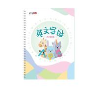 Healeved 2 Pcs English Alphabet Calligraphy Practice Books and Beginners, Groove Letter Writing Copybooks 26 Letters for Primary School Writing Skills
