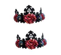 Healeved 2 pcs Halloween Flower Crown Hair Band Vintage Wreath Headband for Women Wedding Party Photography Durable and Felt Material Chic Western Style Accessory