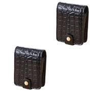 Healeved 2 Pcs Lipstick Bag Mirror Portable Makeup Bag Pu Alligator Pattern Small Cosmetic Organizer Perfect for Travel