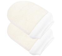 Healeved 2 Pcs Loofah Bath Exfoliating Gloves with Elastic Wrist Band, Dead Skin Cell Remover Mitts for Men and Women, Produces Rich Foam for Spa and Bathing Use