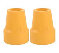 Healeved 2 Pcs Non-slip Rubber Cane Tips Walking Stick Pole Replacement Ends Yellow Crutch Feet Sleeves for Mobility Aids and Outdoor Use