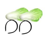 Healeved 2 Pcs Realistic Chinese Cabbage Hairband Light Green Vegetable Headband for Halloween Costume Party Cosplay Adults Comfortable Soft Scalp Friendly Head Hoop