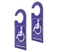 Healeved 2 Pieces Blue Pvc Handicap Parking Signs for Wheelchair Users Disabled Parking Placard Tags for Car Door and Reserved Spaces Handicap Sign