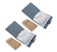 Healeved 2-Ring PU Leather Seed Storage Binder with 100 Envelopes 5-Inch Plant Seed Organizer for Storage and Organization Blue Large Capacity Keeper