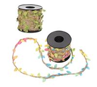 Healeved 2 Rolls DIY Emulated Leaf Rattan Rope in Khaki, Decorative and Can Be Cut to Length, for Handmade Crafts, Wall Decoration, and Garden Use